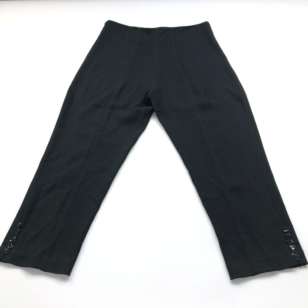 Fuzzi 48 (Fit 30W 23L) Women's High Rise Pull On Center Seam Pants Black